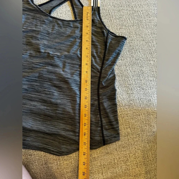 Adidas Criss Cross Back Performance Black Grey Tank Top Workout Sz S - Picture 9 of 9